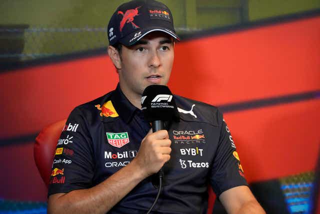 Sergio Perez finished fastest in opening practice for the Azerbaijan Grand Prix (Sergei Grits/AP)