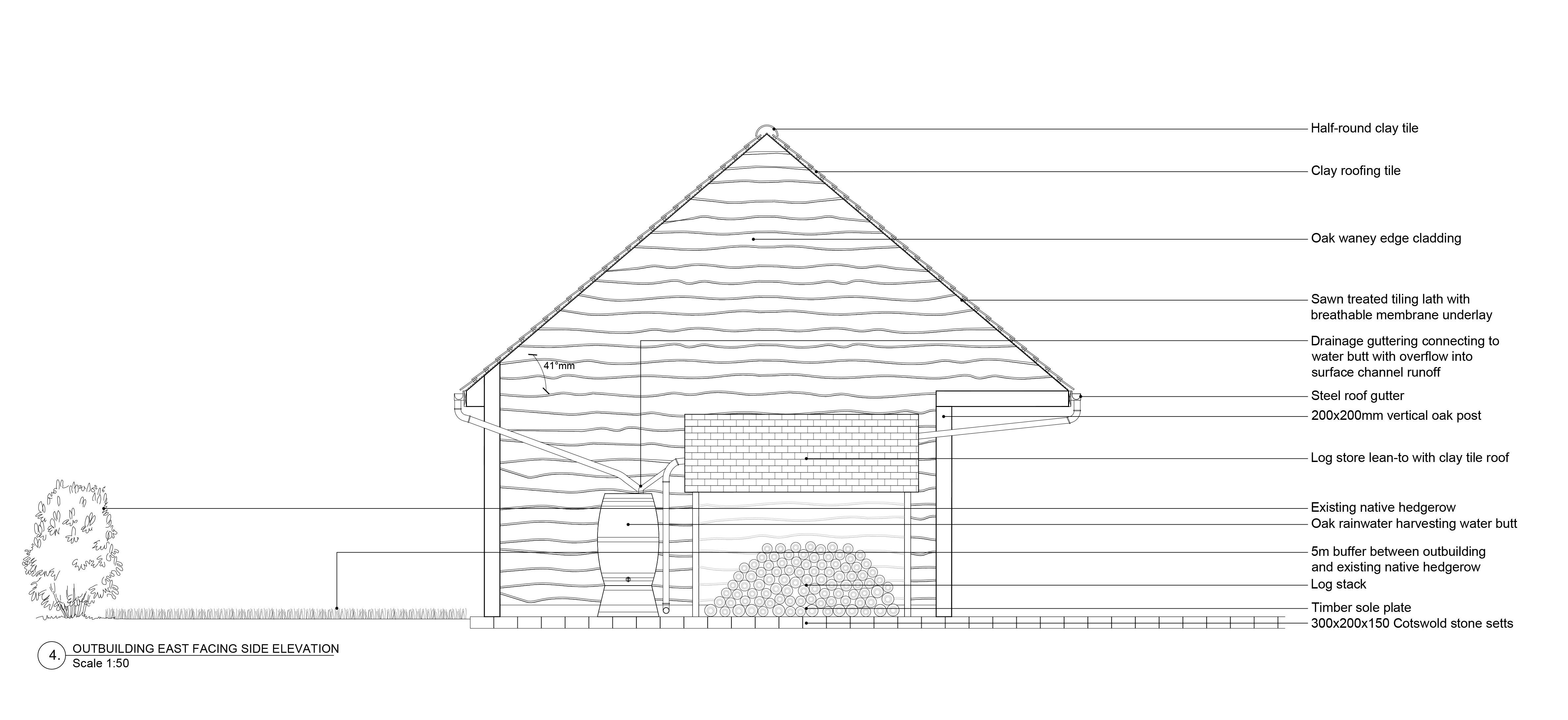 Plans for the log store at the Beckhams’ £6m house in the Cotswolds