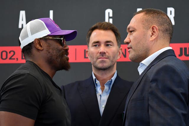 <p>Derek Chisora (left) and Kubrat Pulev will clash again at London’s O2 Arena in July</p>