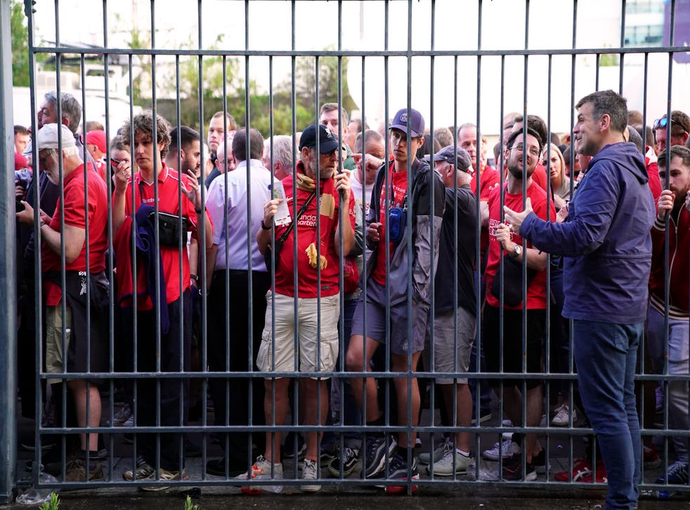 Liverpool fans were stuck outside the Stade De France (Adam Davy/PA)