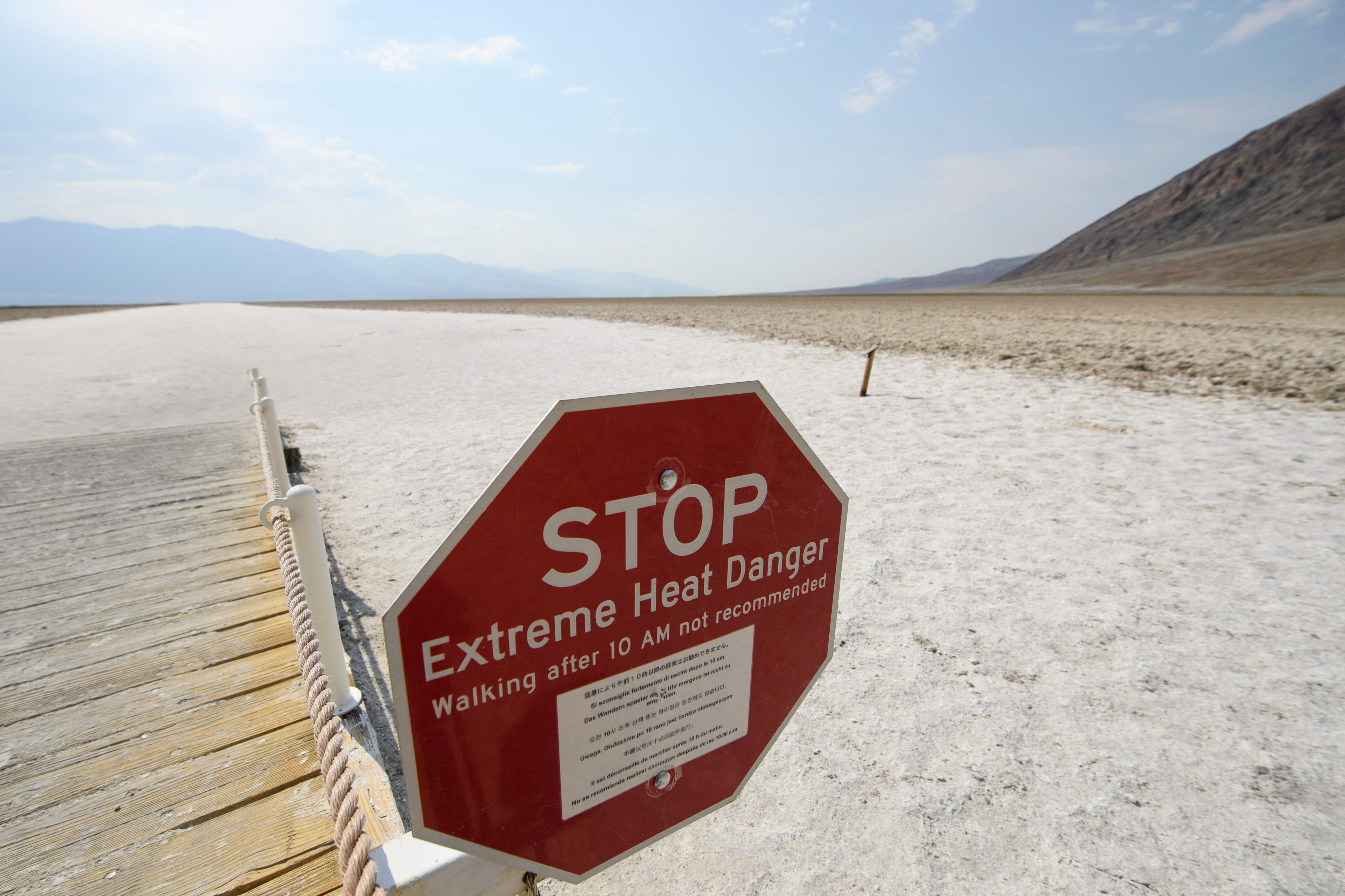 Temperatures in Death Valley, CA could reach around 120 degrees F (49 C)