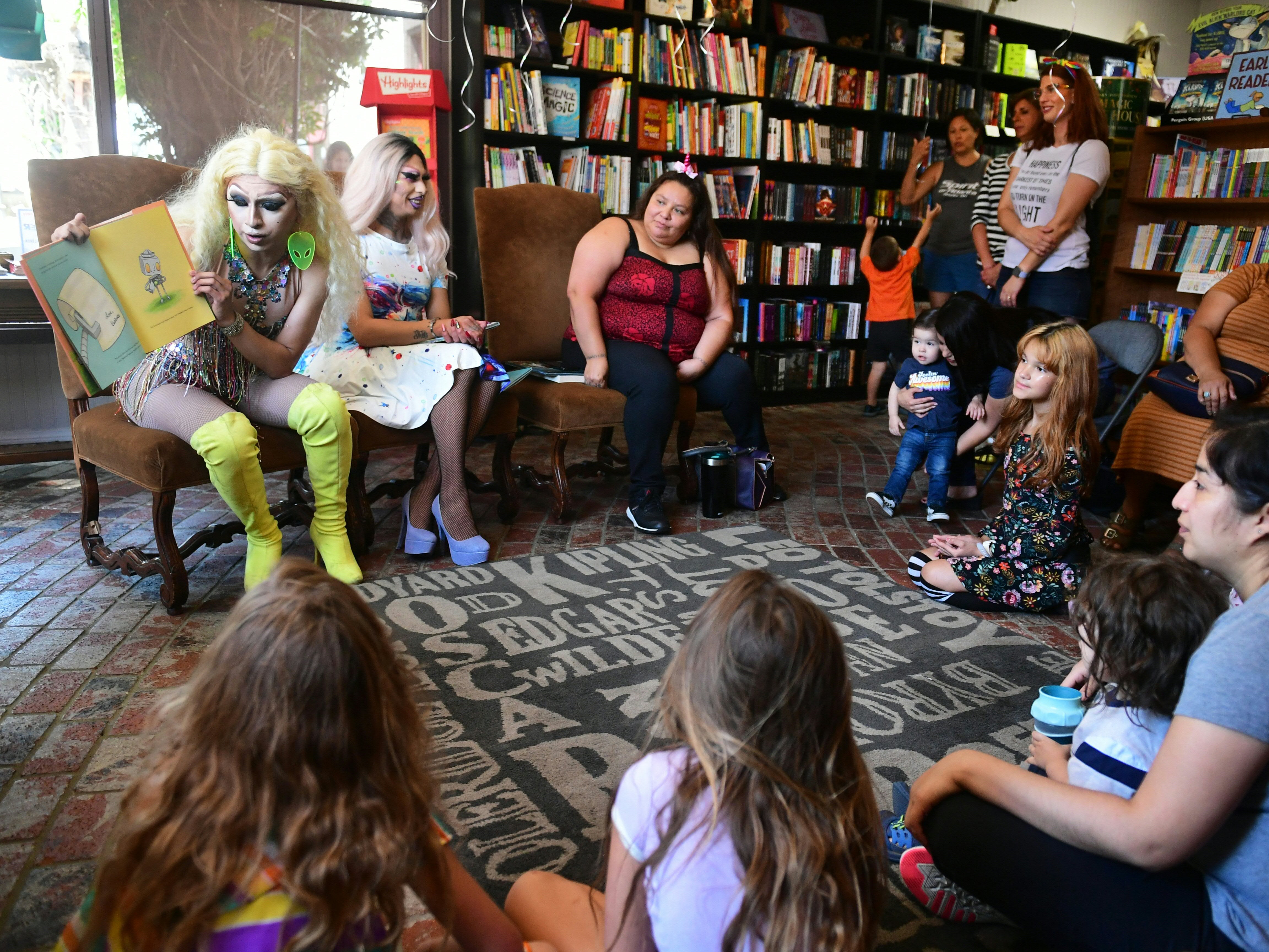 A Drag Queen Story Hour at a bookshop in Riverside, California in June 2019