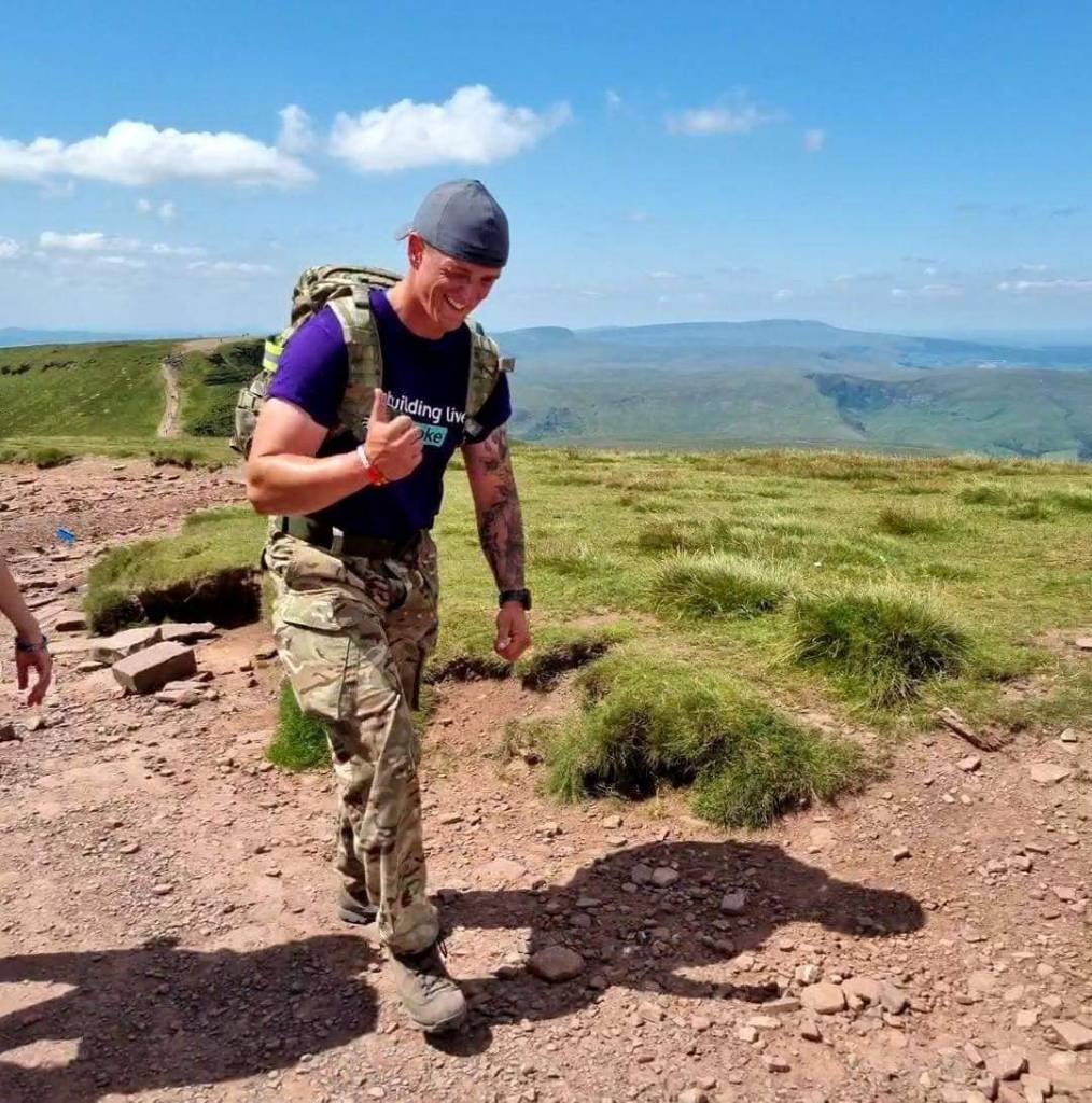 Roberson training in the Brecon Beacons with his First Fusiliers army regiment. (Handout/PA)