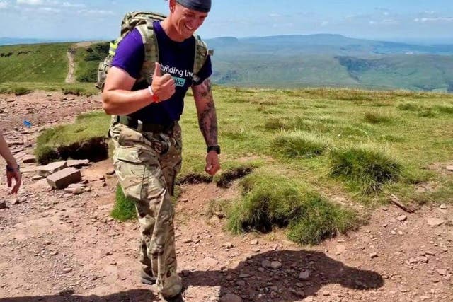 Roberson training in the Brecon Beacons with his First Fusiliers army regiment. (Handout/PA)