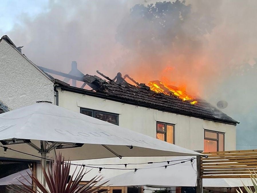 Fire at the Tap and Run pub in the village of Upper Broughton