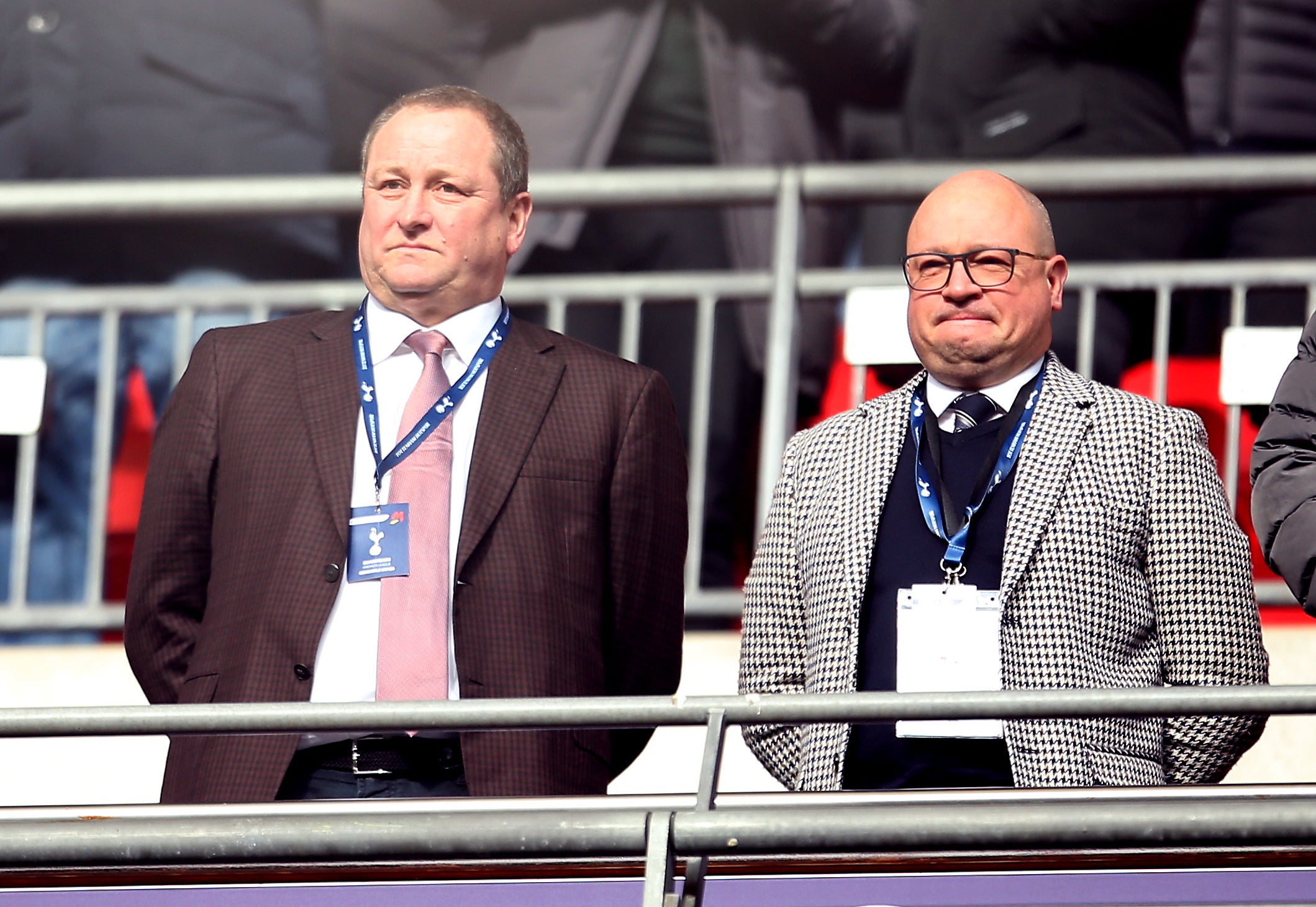 Mike Ashley (left) sold Newcastle to a Saudi Arabian consortium in October (Steven Paston/PA)