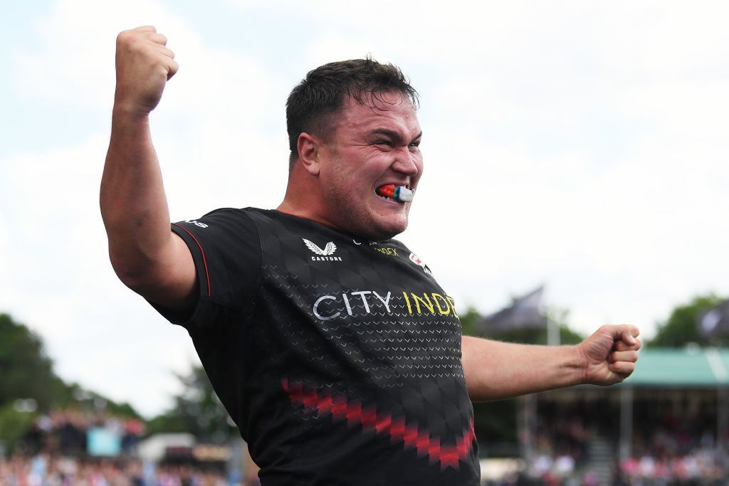 Jamie George celebrates Saracens’ victory