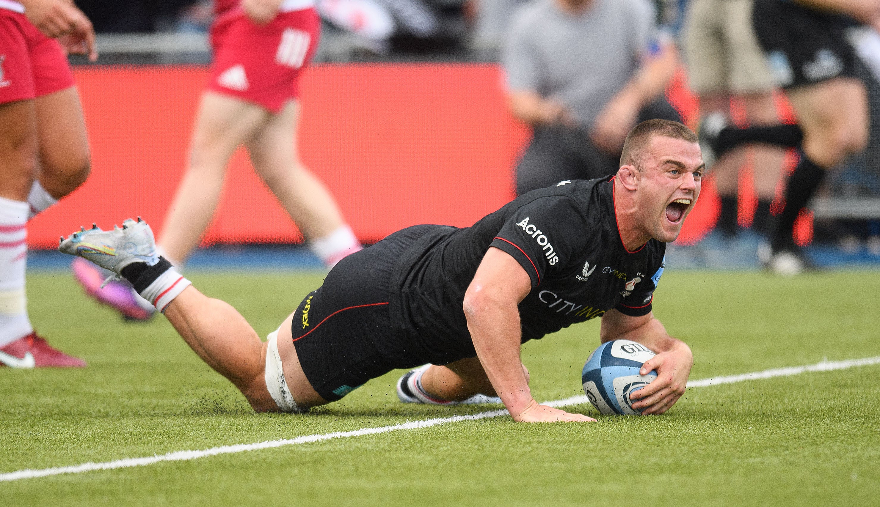 Ben Earl recorded a hat-trick in Saracens’ win (Mark Pain/PA)