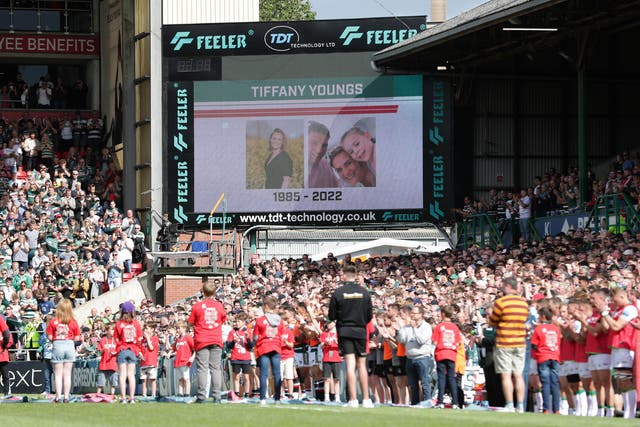 George Ford dedicated Leicester’s win to the memory of Tiffany Youngs (Richard Sellers/PA)
