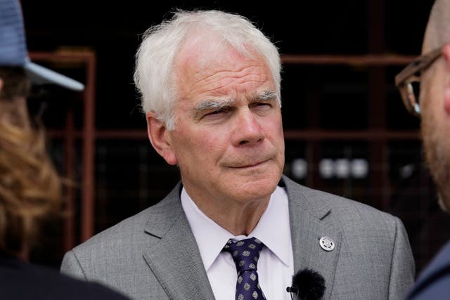 <p>Oklahoma Attorney General John O'Connor speaks to reporters following a campaign event in Oklahoma City. Mr O’Connor is asking the Oklahoma Court of Criminal Appeals to set execution dates for 25 death row inmates</p>