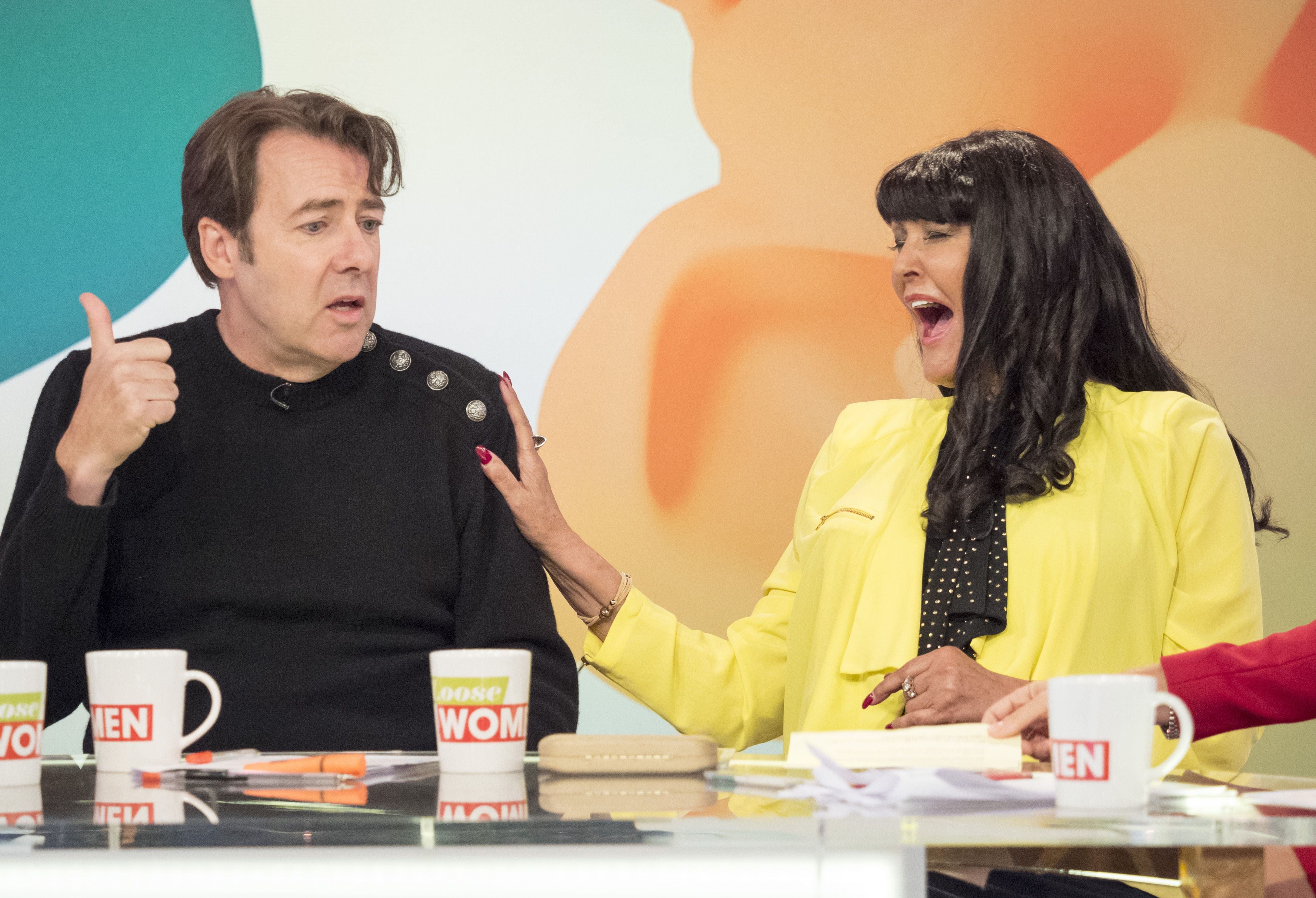 Jonathan Ross and Hilary Devey on ‘Loose Women’ in 2015