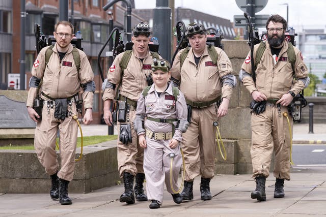 Ghostbusters superfan George Hinkins, who has a serious heart condition, makes his way to search Leeds Central Library for ‘ghosts’ (Danny Lawson/PA)