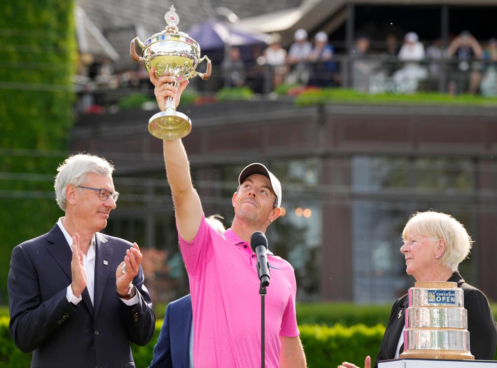 Rory McIlroy hit a superb final round of 62 to retain his RBC Canadian Open title – before taking aim at rebel series chief Greg Norman (Frank Gunn/AP)