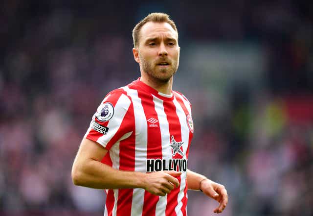 Christian Eriksen is reportedly eager to leave Brentford (Adam Davy/PA)