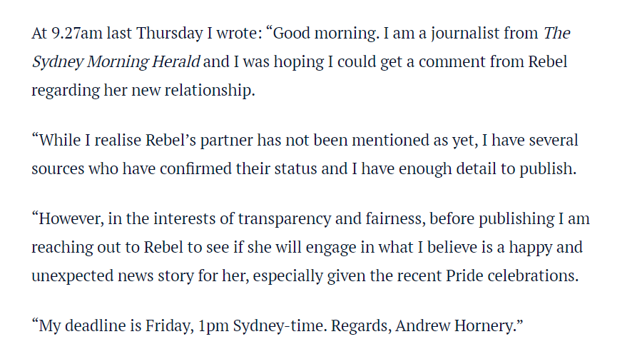 A screenshot of Andrew Hornery’s apology, published on Sydney Morning Herald on Monday (13 June)