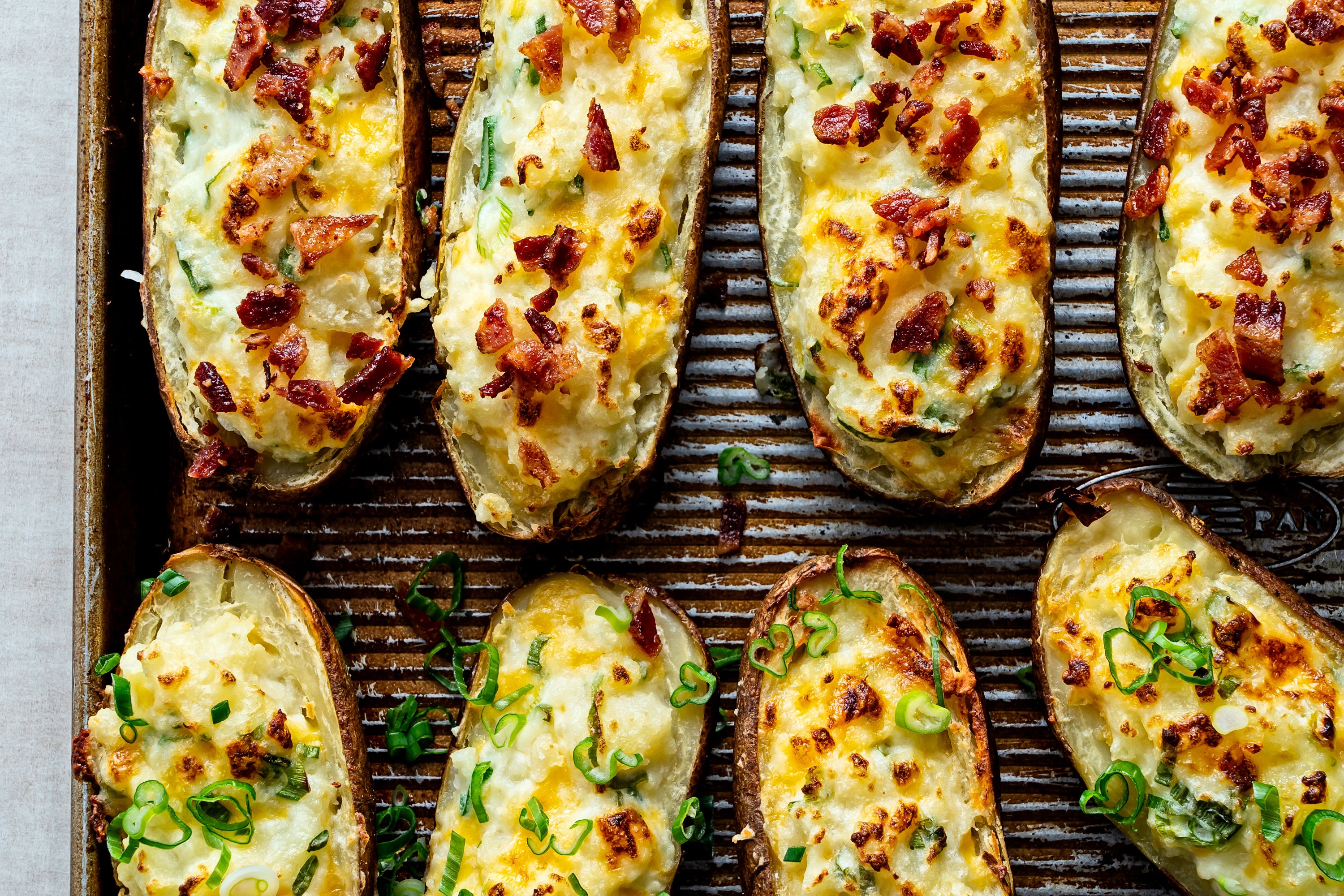 These easy but delicious cheesy twice baked potatoes are the perfect addition for celebrating dads this year