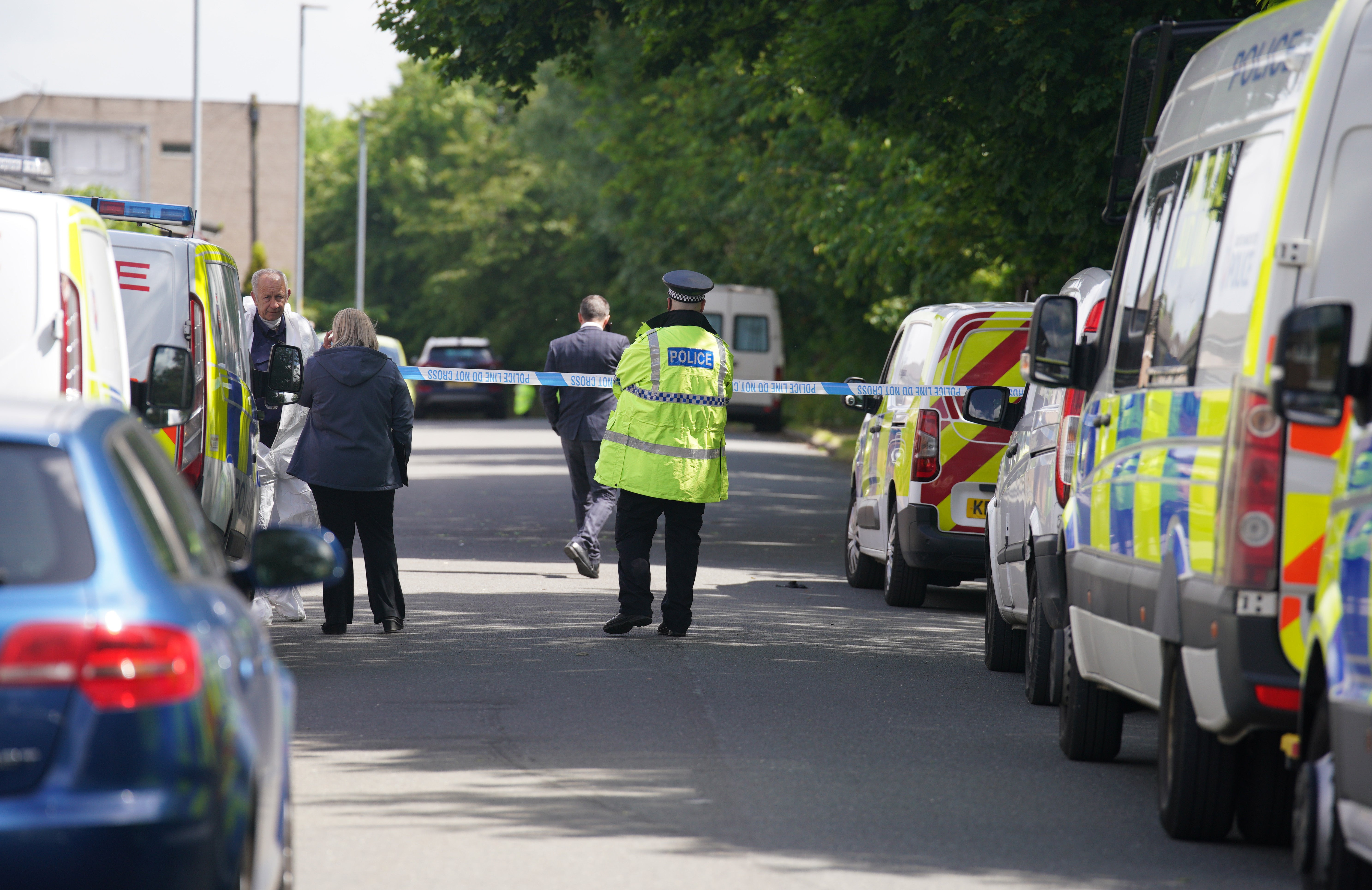 The scene in Miles Platting, Manchester, following the incident (Peter Byrne/PA)