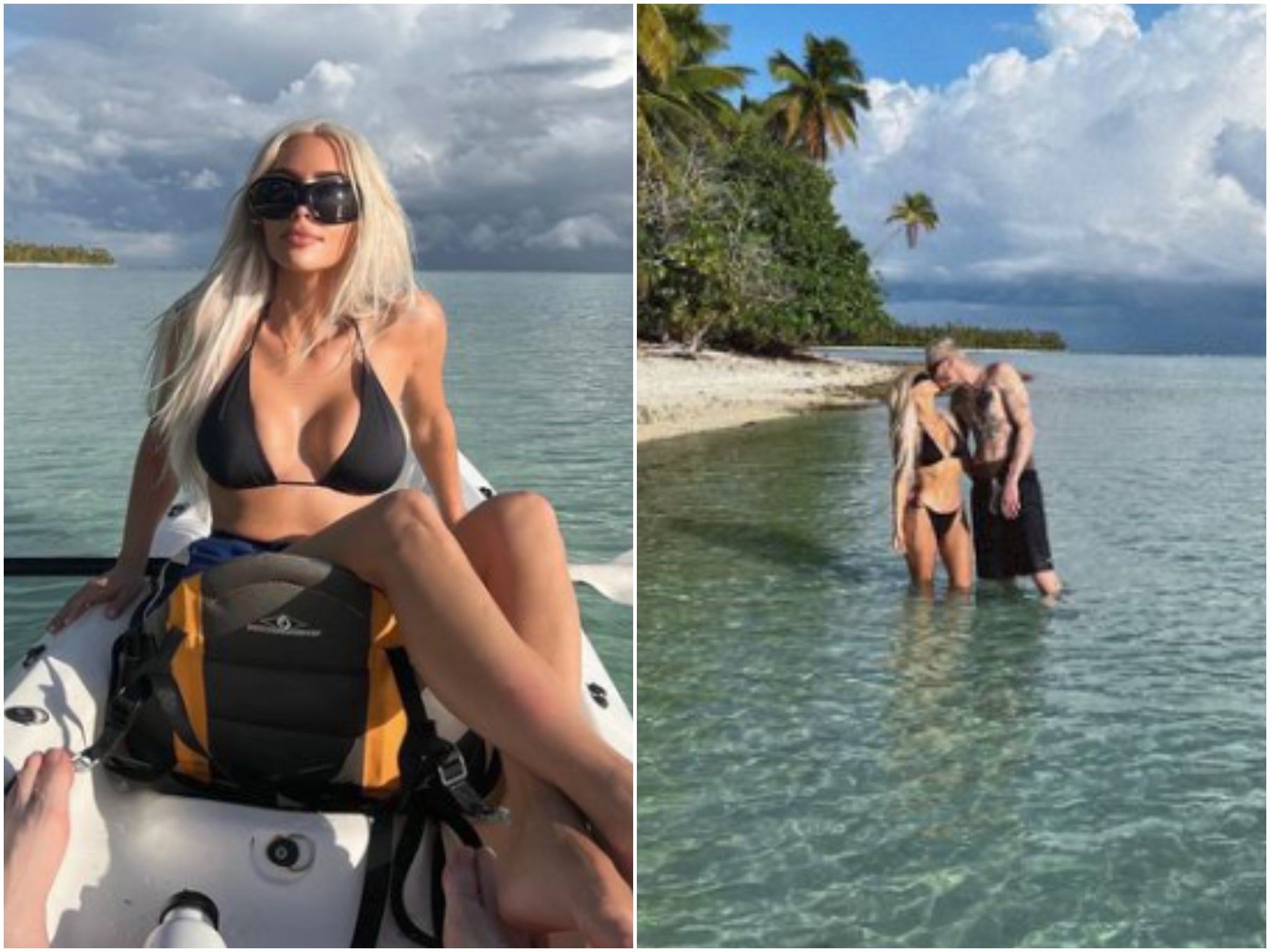Kim Kardashian posts holiday pictures with Pete Davidson: 'Beach for 2' |  The Independent