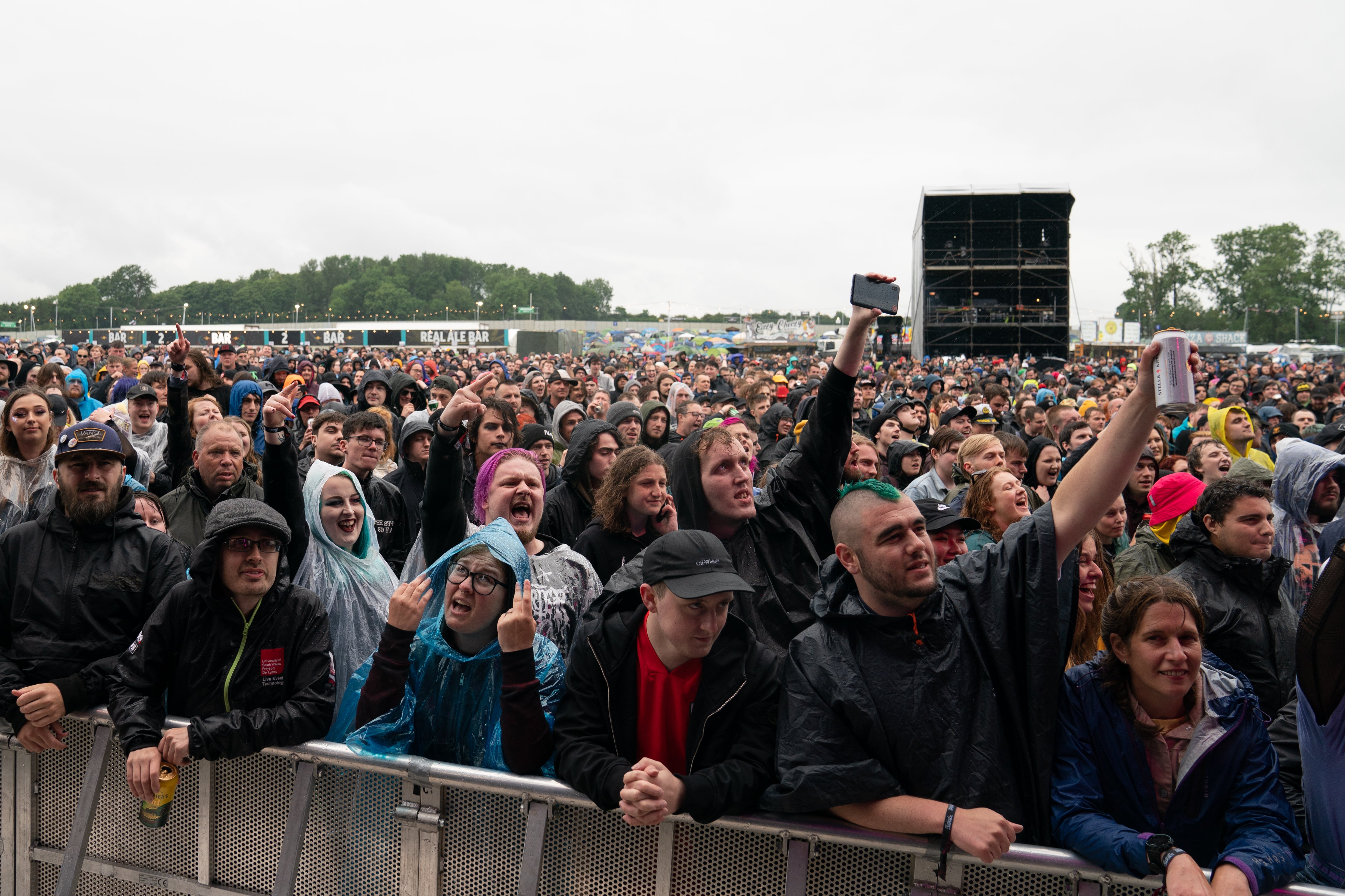Revelers at Download Festival in 2021
