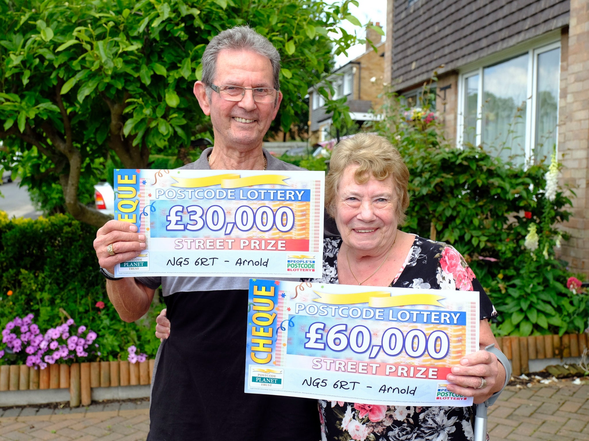 Denise Bell, 71, and Alan Shaw, 74, won a combined £90,000