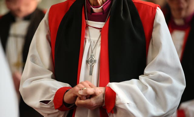 Members of clergy as preparations take place before a service at York Minster, York, where Ms Libby Lane was consecrated as the eighth Bishop of Stockport.