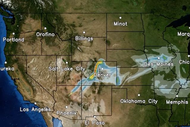 <p>Satellites show smoke drifting over Colorado from the Pipeline Fire in Arizona</p>