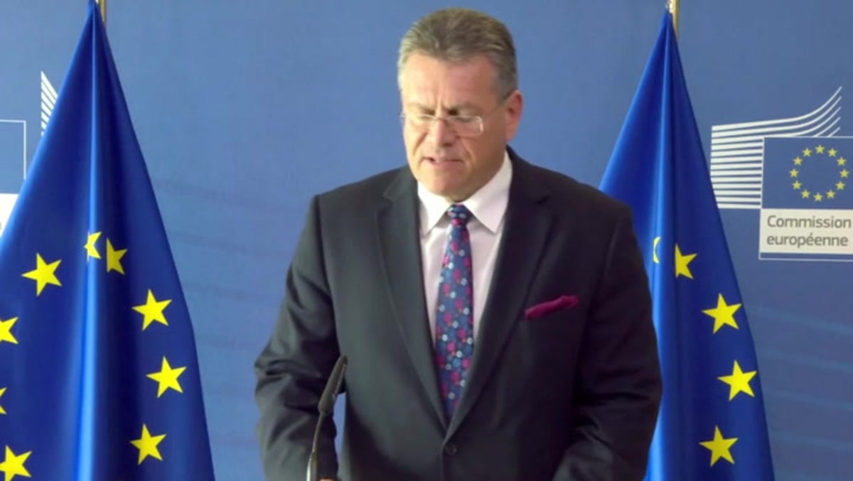 EU’s Maros Sefcovic says renegotiating Northern Ireland Protocol bill is ‘unrealistic’