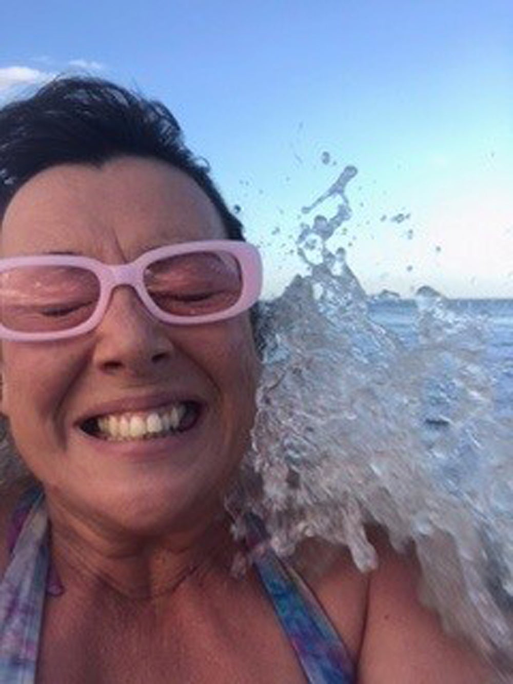 Claire Keable, 48, enjoying the sea in Hornsea in June 2022 (Collect/PA Real Life)