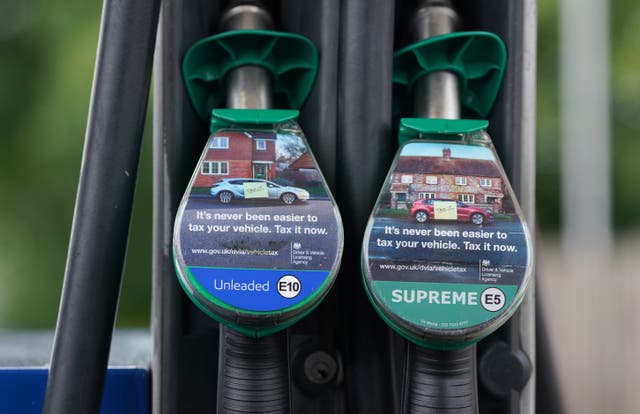 Fuel prices hit new records as the Government scrapped £1,500 grants for new electric cars (Joe Giddens/PA)