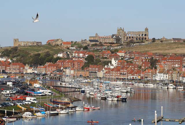 Boats in Milton Harbour in the picturesque town of Whitby, North Yorkshire.