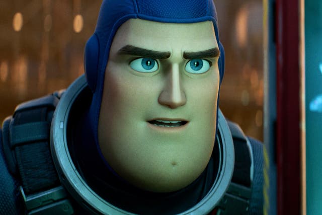 <p>Buzz Lightyear, voiced by Chris Evans, in a scene from the animated film ‘Lightyear'</p>