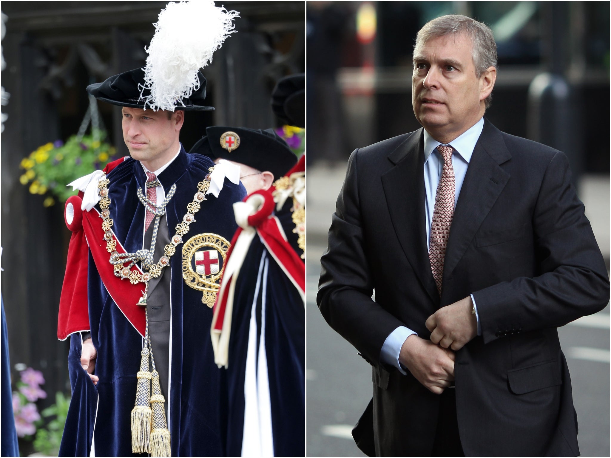 Prince William (left) and Prince Andrew