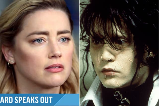 <p>Amber Heard and Johnny Depp in ‘Edward Scissorhands'</p>