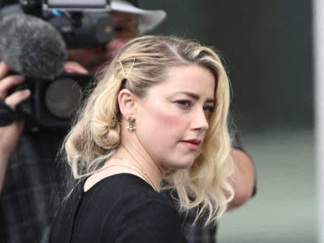 <p>Amber Heard pictured outside the courthouse on 1 June 2022</p>