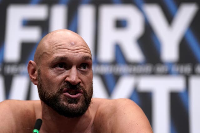 <p>Tyson Fury after his knockout of Dillian Whyte in April (Nick Potts/PA)</p>