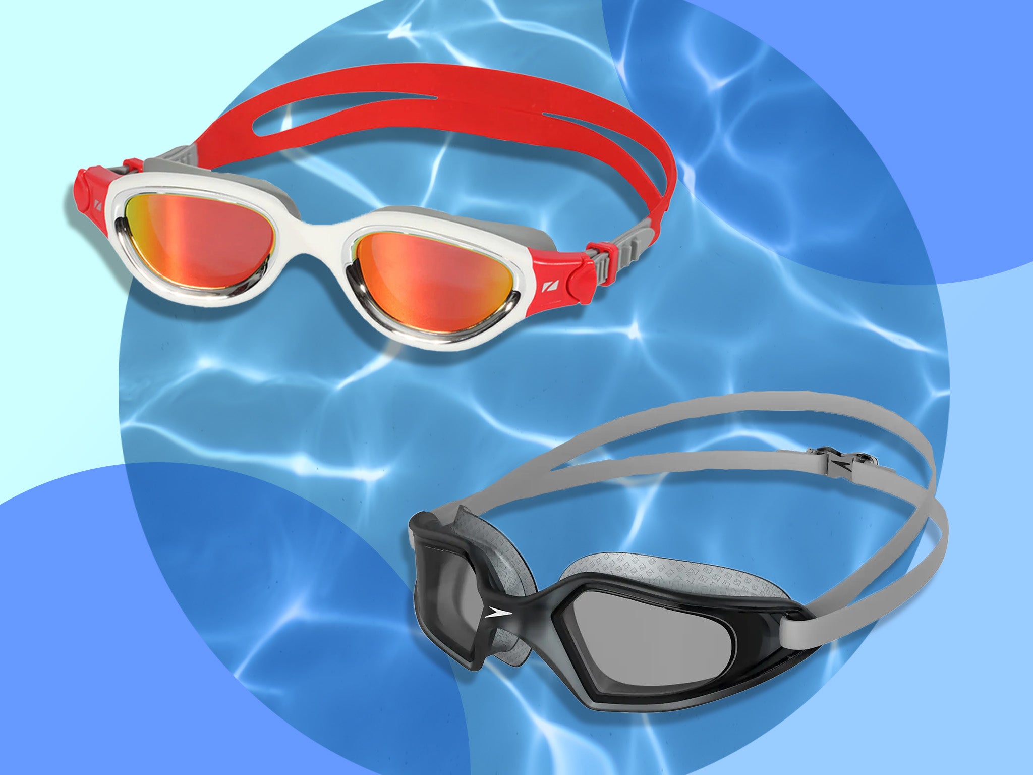 Speedo Hybrid Swim Mask Adult 15 Years And Up Blue Yellow Black Swimming Goggles 