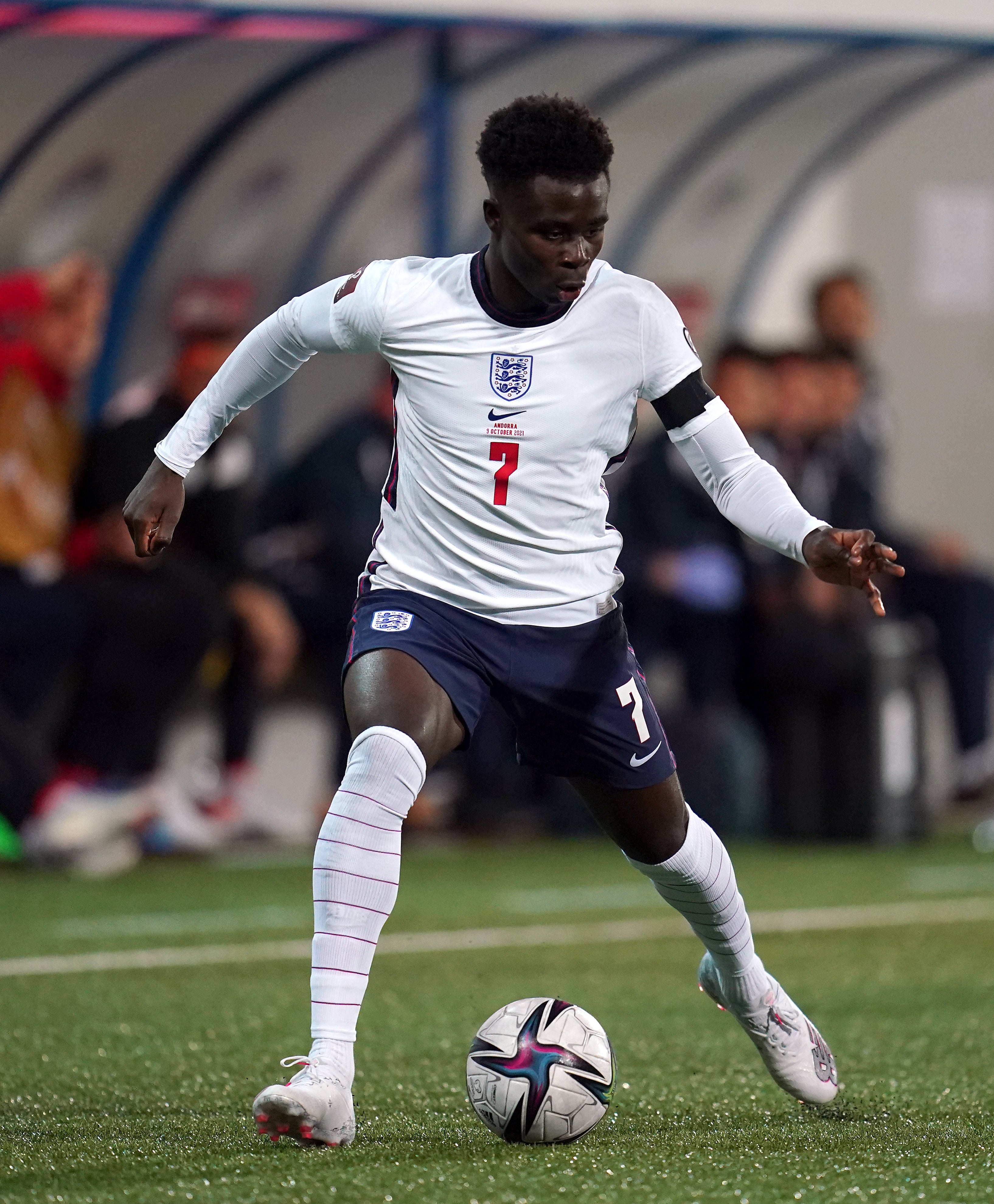Bush asks me to compare the abusive words my character used with the abuse directed at England’s Bukayo Saka, pictured, and his team-mates Marcus Rashford and Jadon Sancho (Nick Potts/PA)