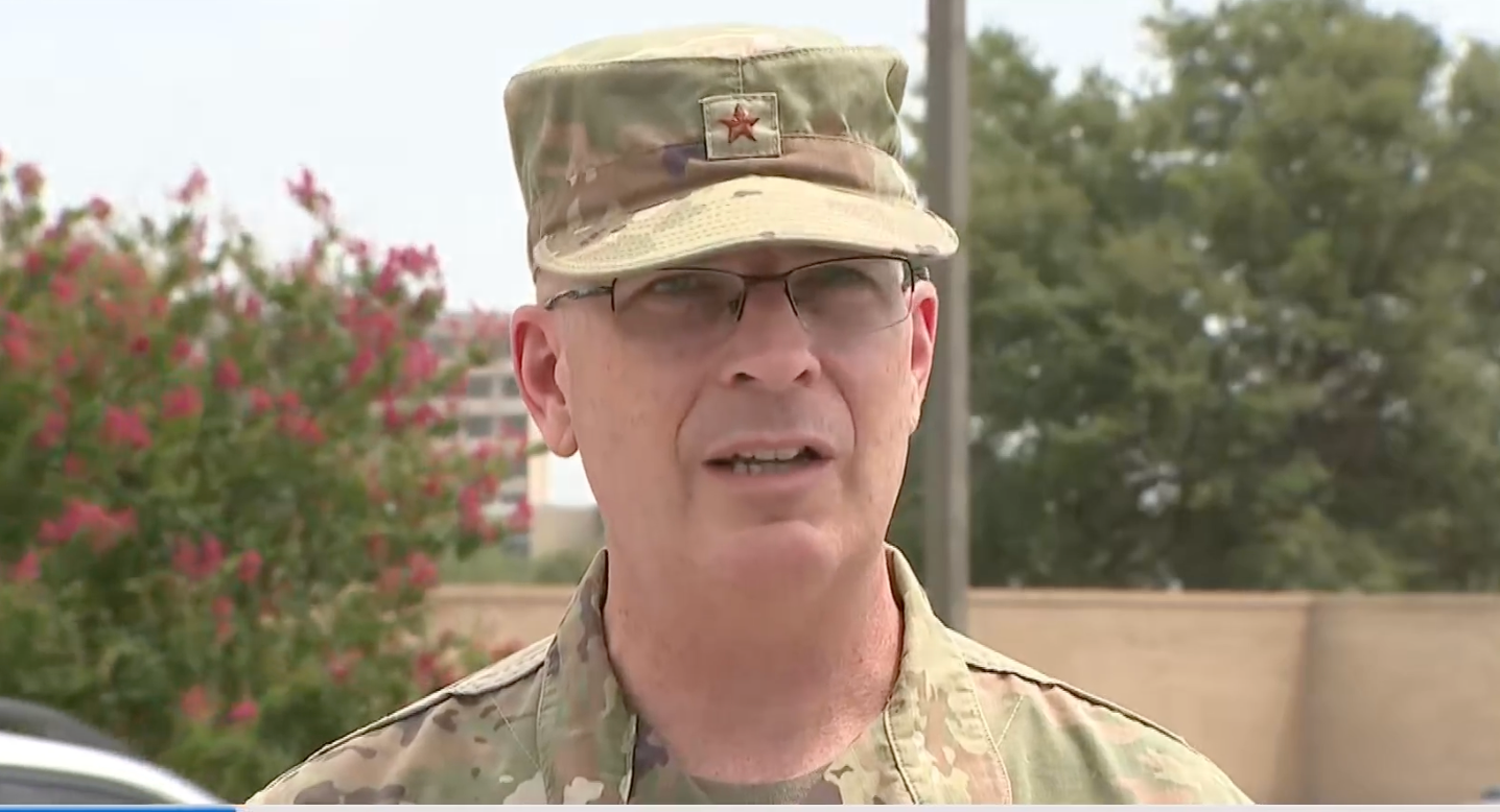 Brig. Gen Russell Driggers, commander of Joint Base San Antonio, briefed reporters after a shooting at the base on Tuesday morning.
