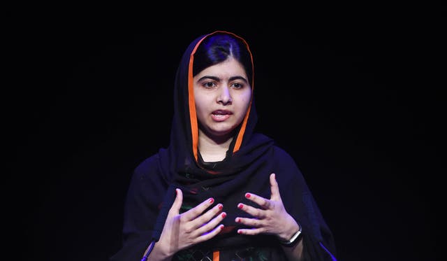 Malala Yousafzai spoke at the event by video link (Joe Giddens/PA)