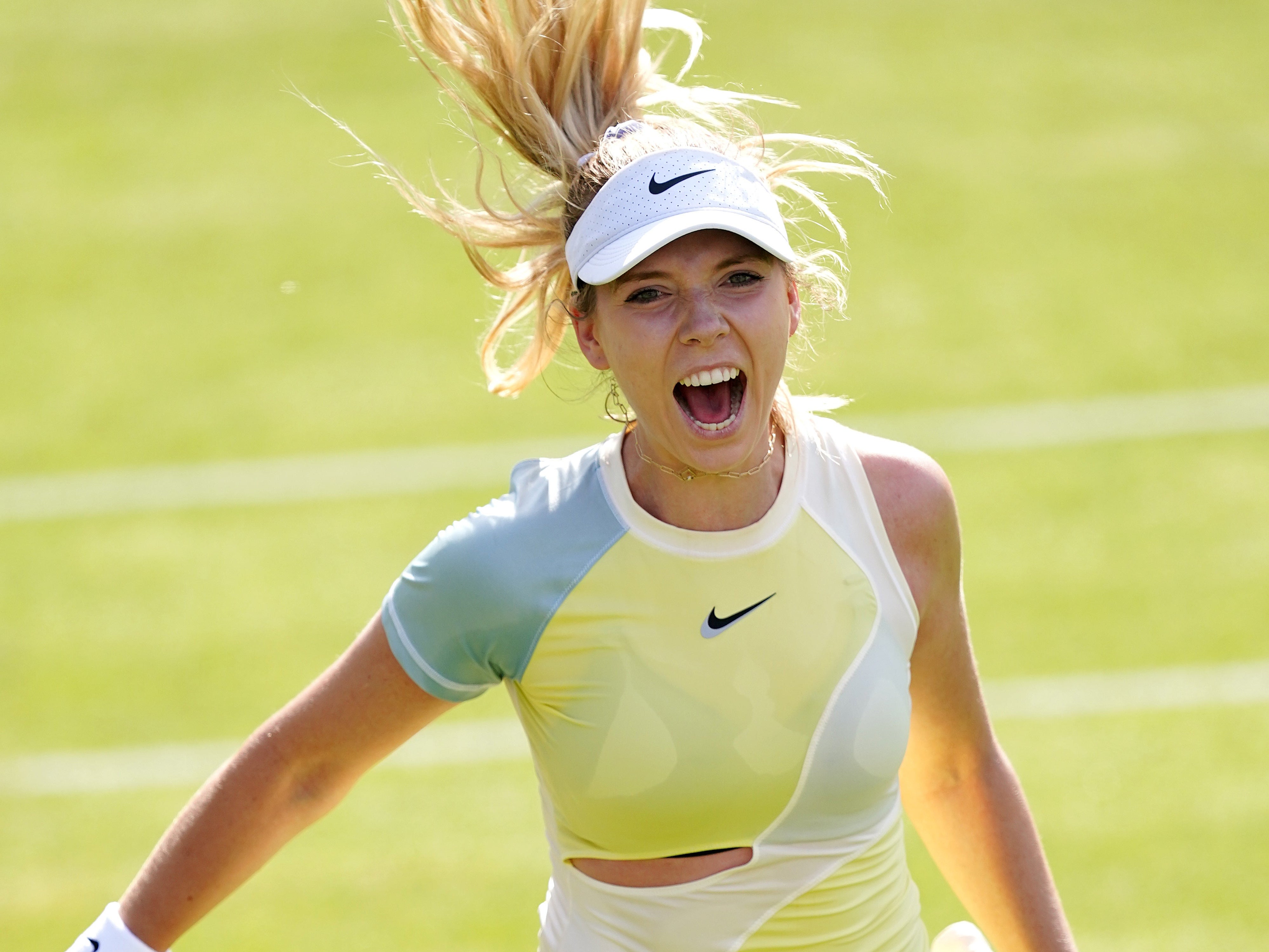 Katie Boulter, pictured, beat Alison Riske in Birmingham (Martin Rickett/PA)