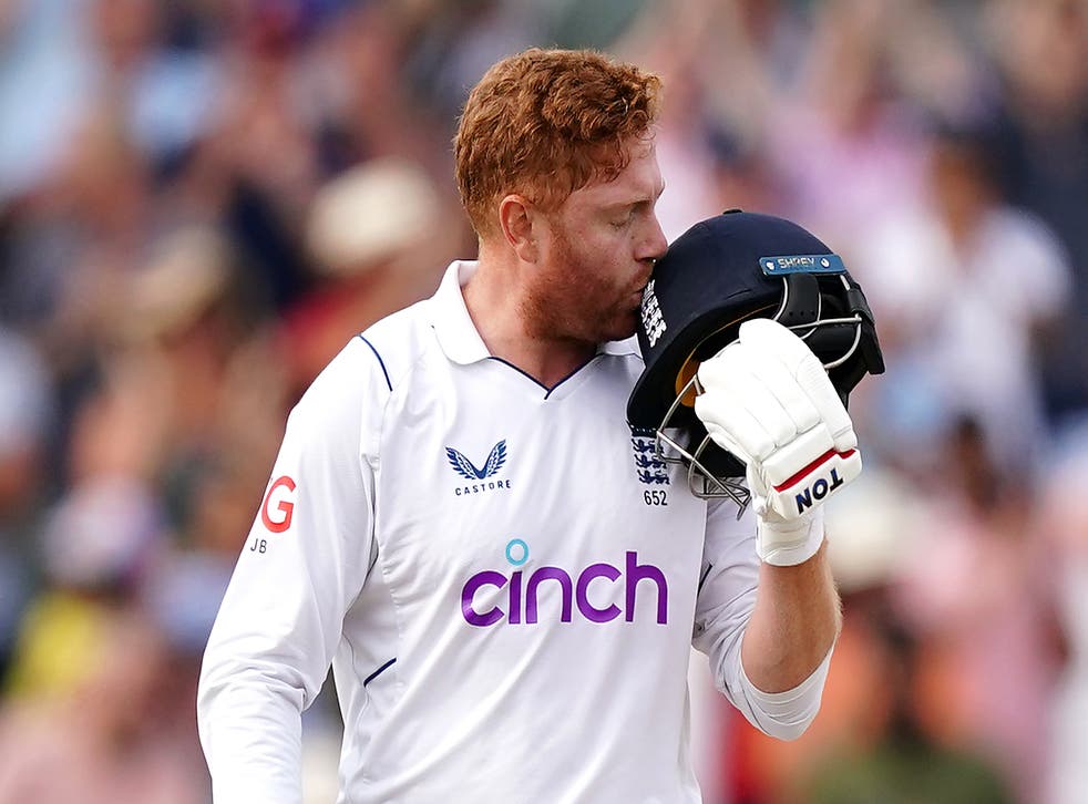 Jonny Bairstow blasted England to victory with 136 from 92 deliveries including a 77-ball century on the final day of the LV = Insurance Test at Trent Bridge (Mike Egerton/PA)