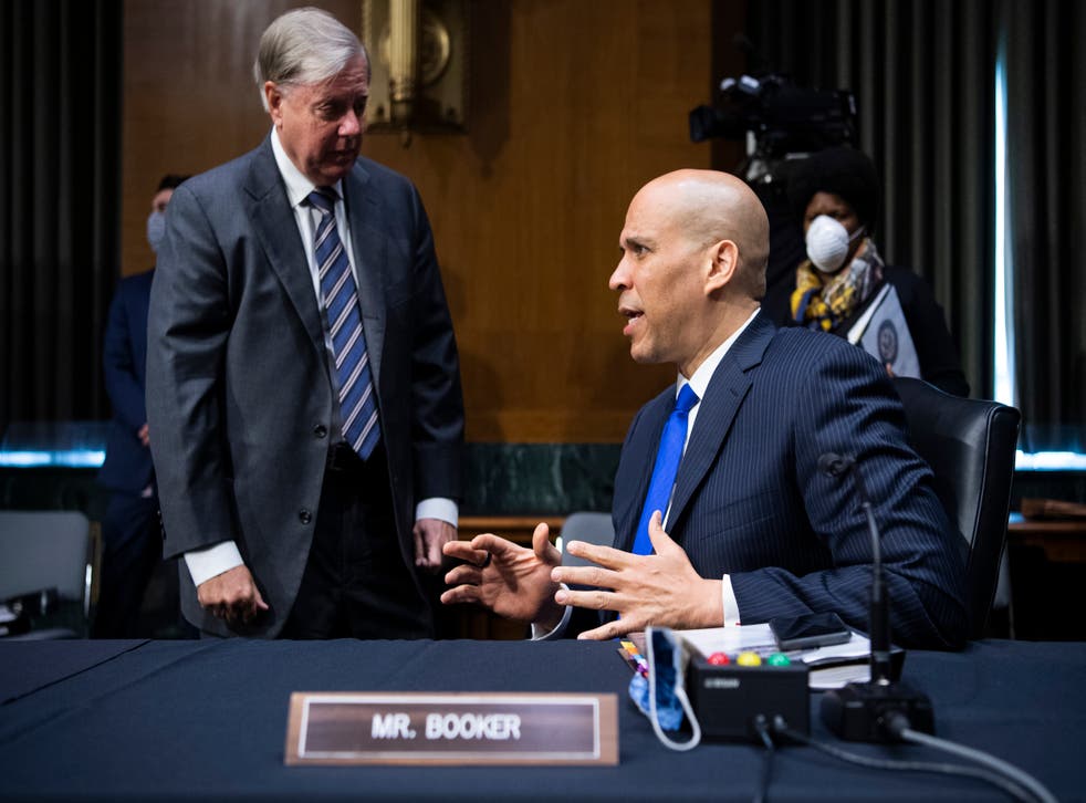 <p>Republican Lindsey Graham and Democrat Cory Booker are from different sides of the political divide </p>