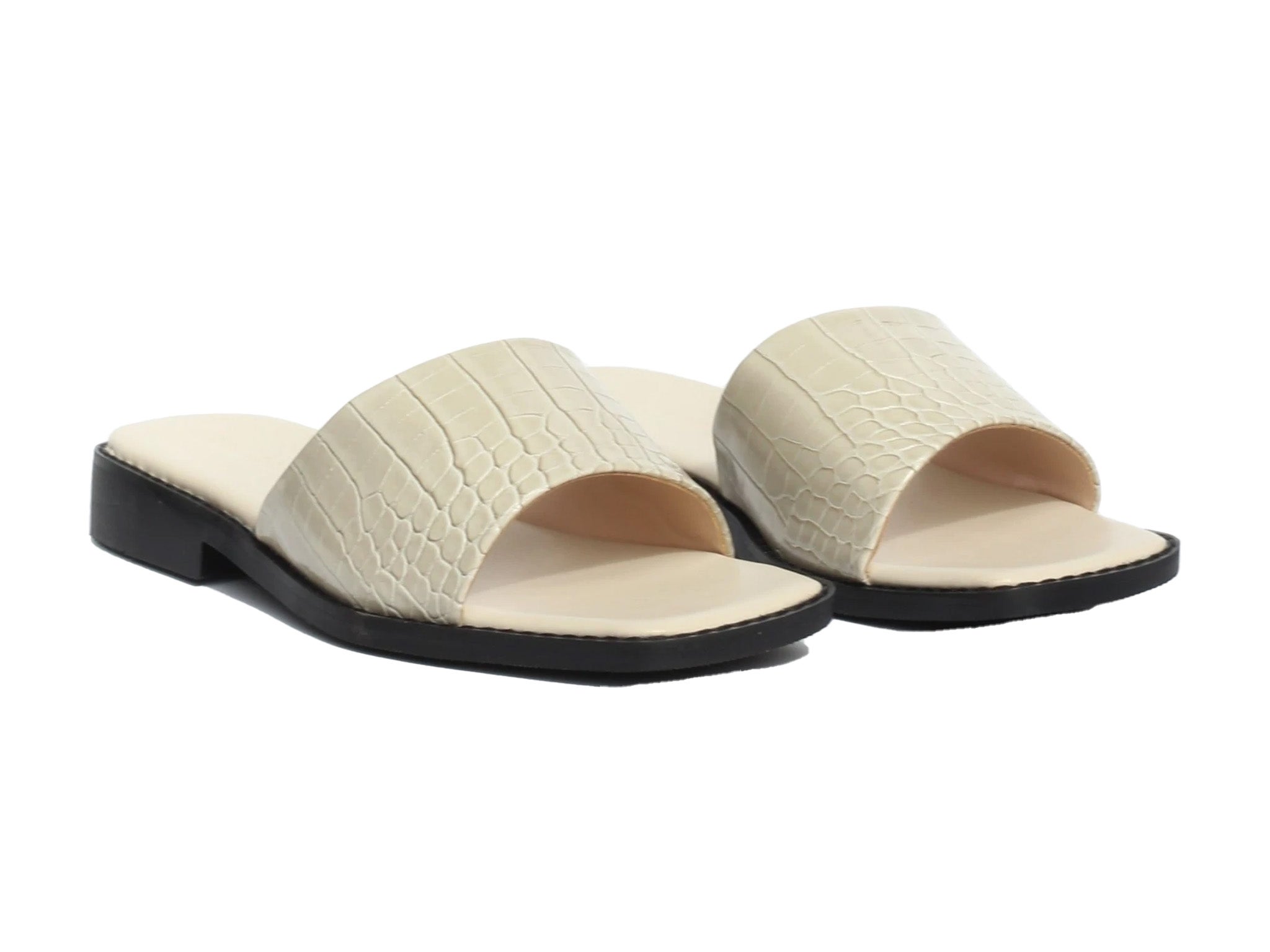Collection & Co romi sandal, cream croc .jpg