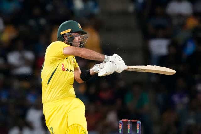 Glenn Maxwell hit an unbeaten 80 from 51 balls as Australia beat Sri Lanka by two wickets in a rain-affected first one-day international in Pallekele (Eranga Jayawardena/AP)