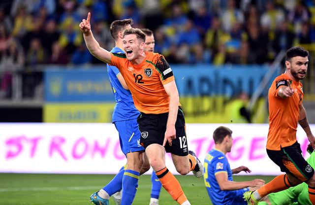 Republic of Ireland defender Nathan Collins scored a stunning solo goal against Ukraine (Rafal Oleksiewicz/PA)