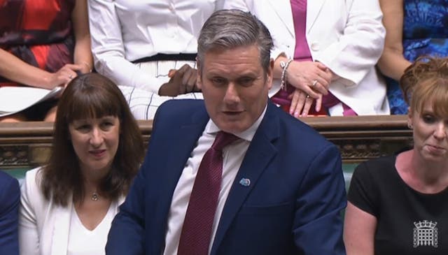 Labour leader Keir Starmer speaks during Prime Minister’s Questions (House of Commons/PA)