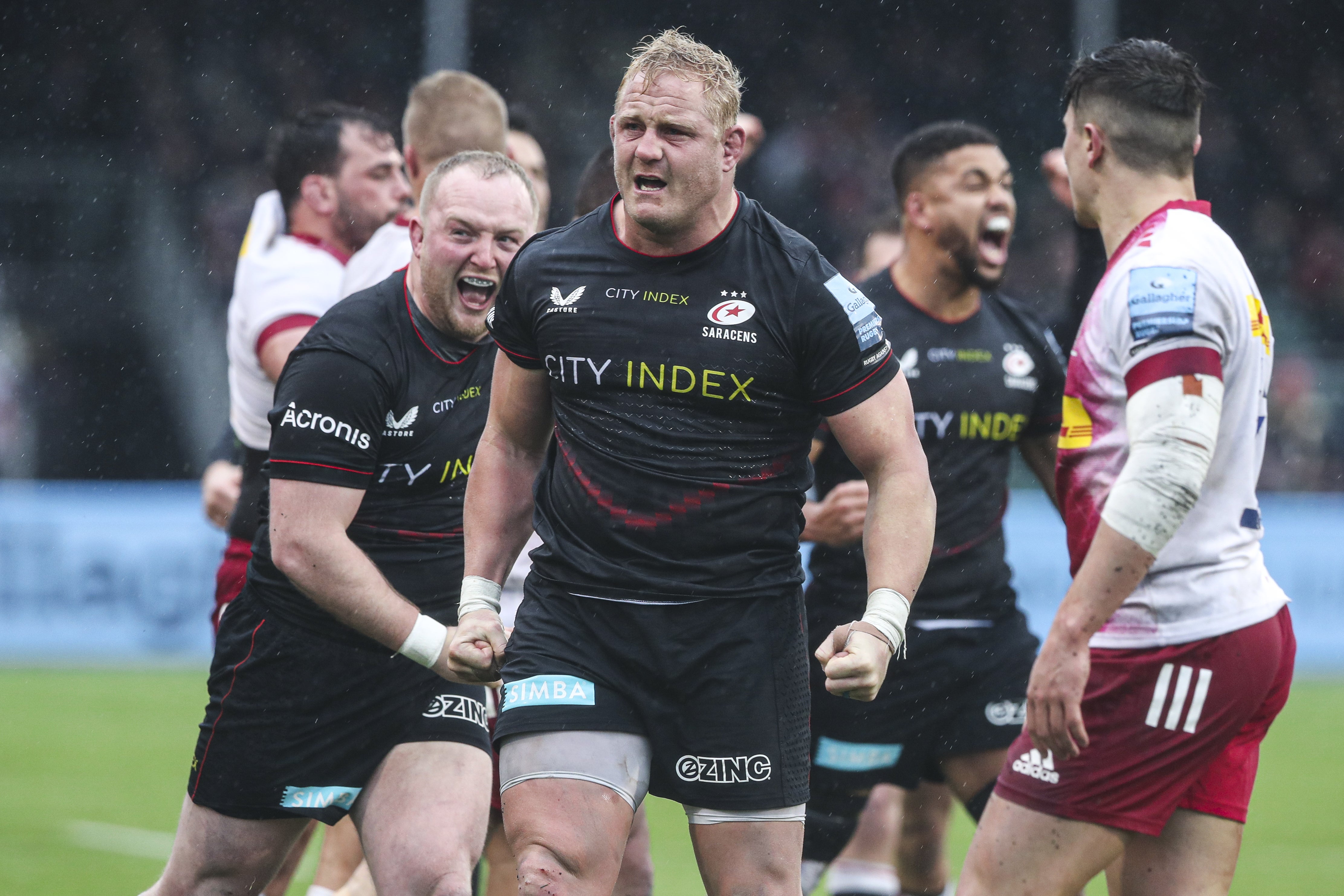 VIncent Koch (centre) has been a key part of Saracens’ renaissance (Kieran Cleeves/PA)