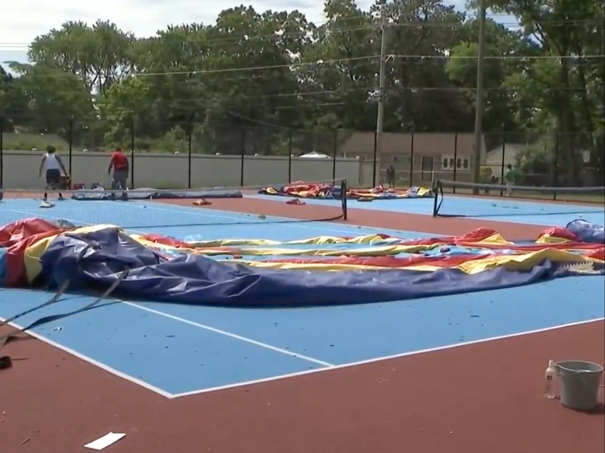 The inflatable slide collapsed during an end of school year event