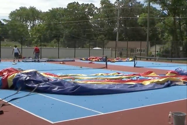 <p>The inflatable slide collapsed during an end of school year event</p>