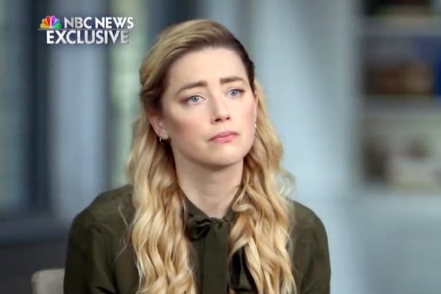 <p>Amber Heard speaks to Savannah Guthrie of NBC News</p>